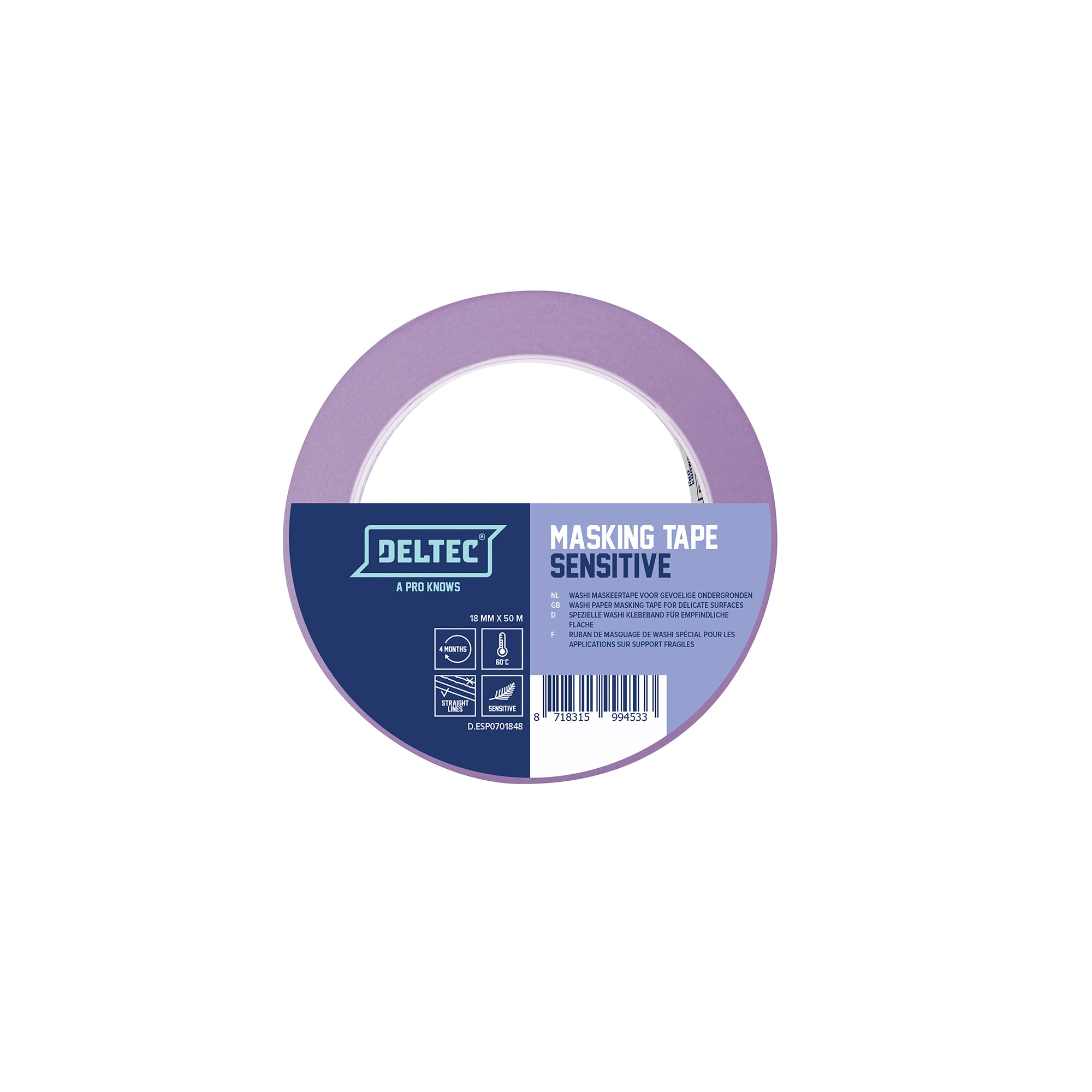 Deltec Abdeckband Sensitive 30mm x 50m & 36mm x 50m – Produktbild